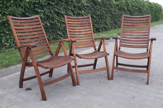 Image 1 of 3 chaises debout Hartman Prestige en teck, pliantes