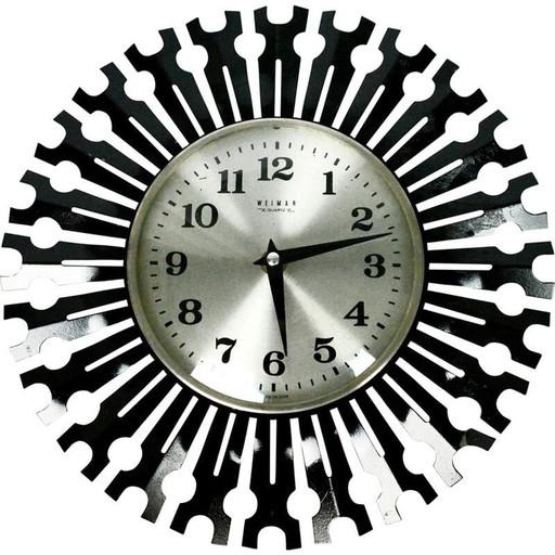 Vintage wall clock by Weimar, Germany 1970s
