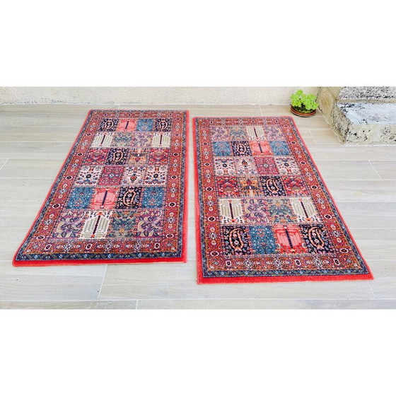 Image 1 of Pair of vintage pure wool rugs, 1990