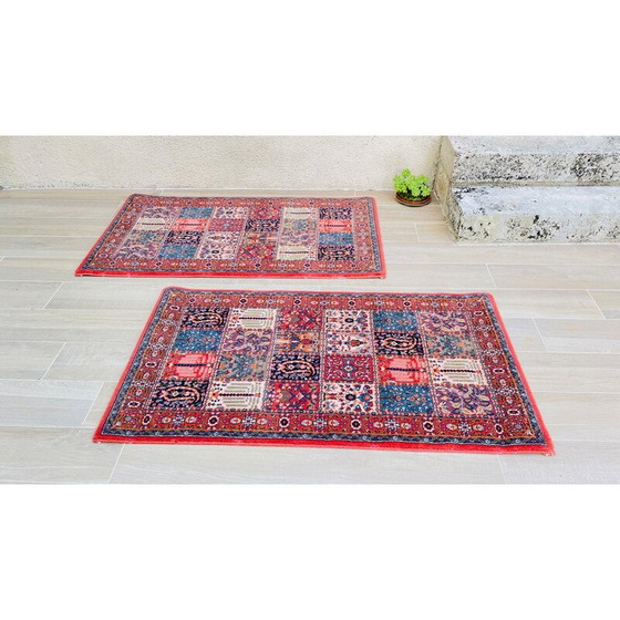 Image 1 of Pair of vintage pure wool rugs, 1990