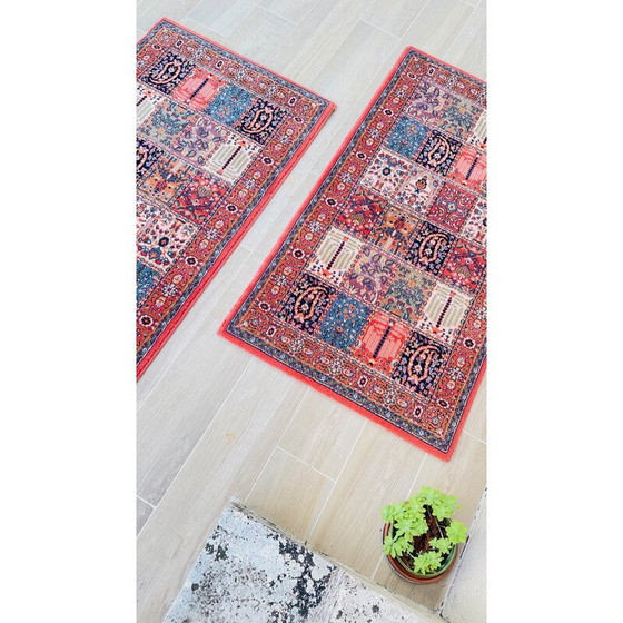 Image 1 of Pair of vintage pure wool rugs, 1990