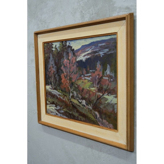 Image 1 of Vintage oil on panel by Nils Marcus, Sweden 1950