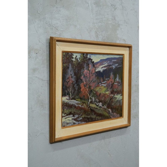 Image 1 of Vintage oil on panel by Nils Marcus, Sweden 1950