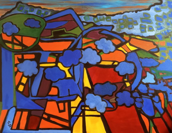 Image 1 of Tineke van Steenbergen - Étrange paysage, peinture acrylique