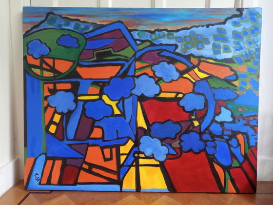 Image 1 of Tineke van Steenbergen - Étrange paysage, peinture acrylique