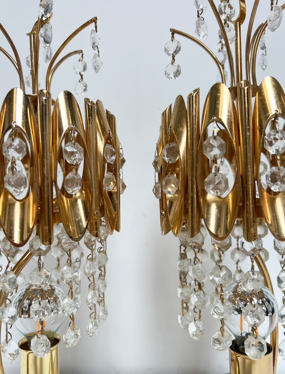 Image 1 of Set of crystal table lamps from Spain, 1970's