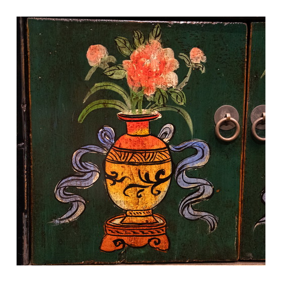 Image 1 of Chinese TV sideboard with floral painting