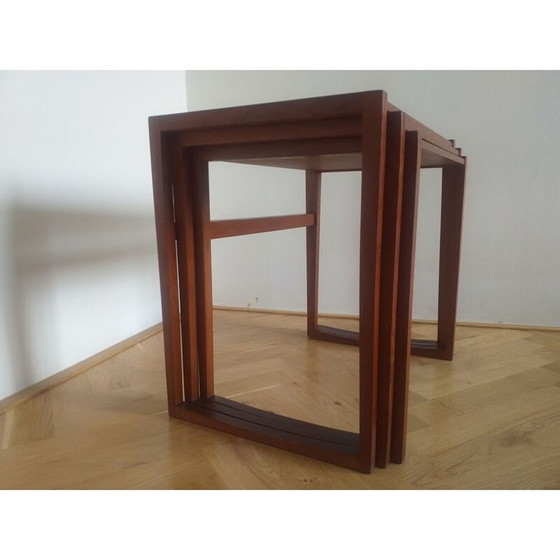 Image 1 of Set of 3 vintage Teak Nesting Tables, Denmark 1960s