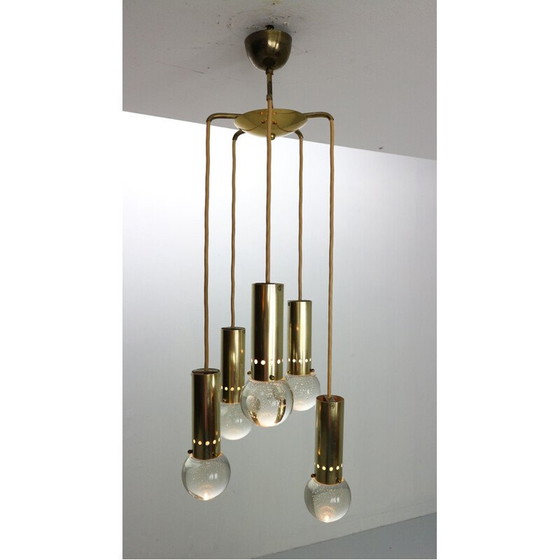 Image 1 of Vintage brass bubble lamp by Gino Sarfatti for Arteluce, Italy 1950