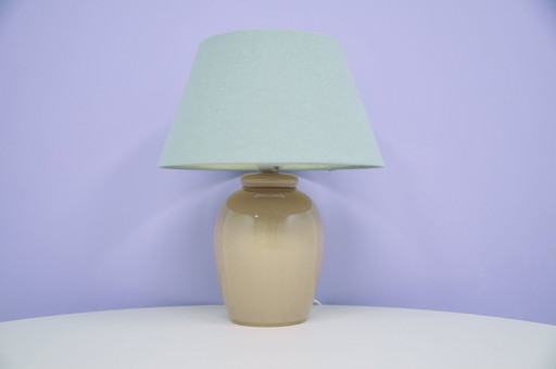 Taupe Table Lamp Green Lampshade