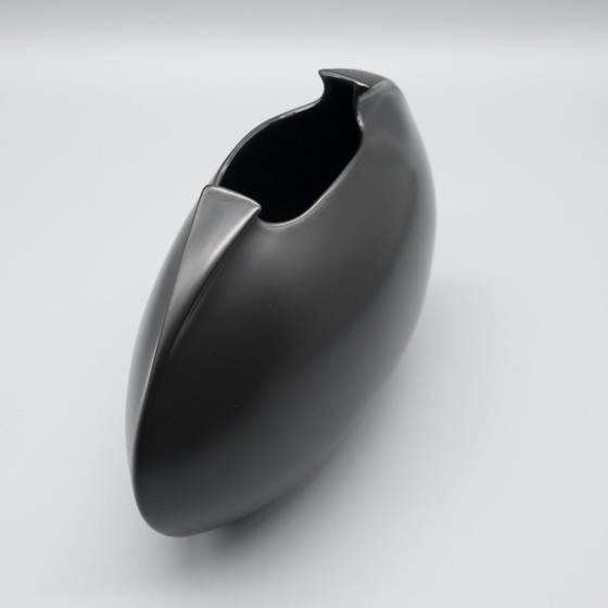 Image 1 of Lino Sabattini B&W Tasca Vase Duo Rosenthal Bisque Porcelain Minimalist 20X27X10