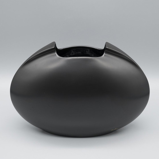 Image 1 of Lino Sabattini B&W Tasca Vase Duo Rosenthal Bisque Porcelain Minimalist 20X27X10