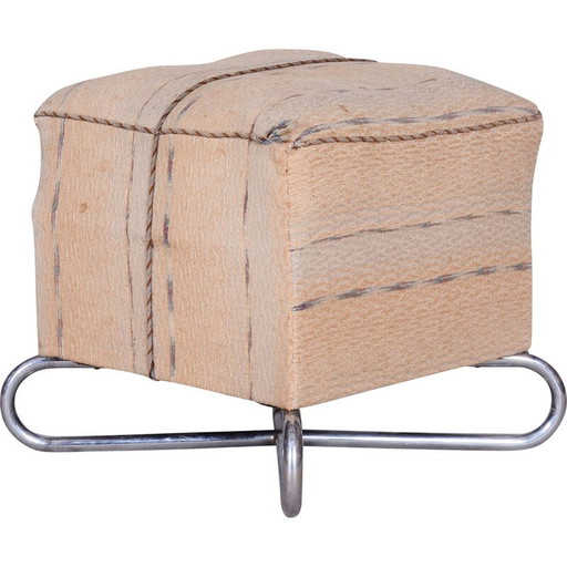 Vintage Bauhaus stool in chrome steel, Czechoslovakia 1920
