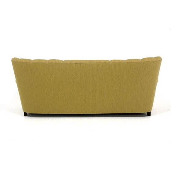 Image 1 of Vintage sofa in beech and green fabric, Sweden 1940s