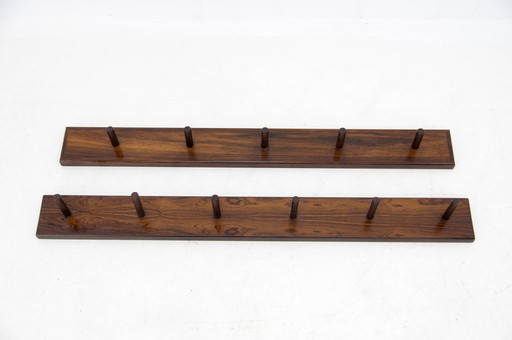 Set of Two Rosewood Wall Hangers, Denmark, 1970s