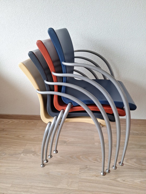 Image 1 of 4x Wiesner Hager Chairs With Armrests