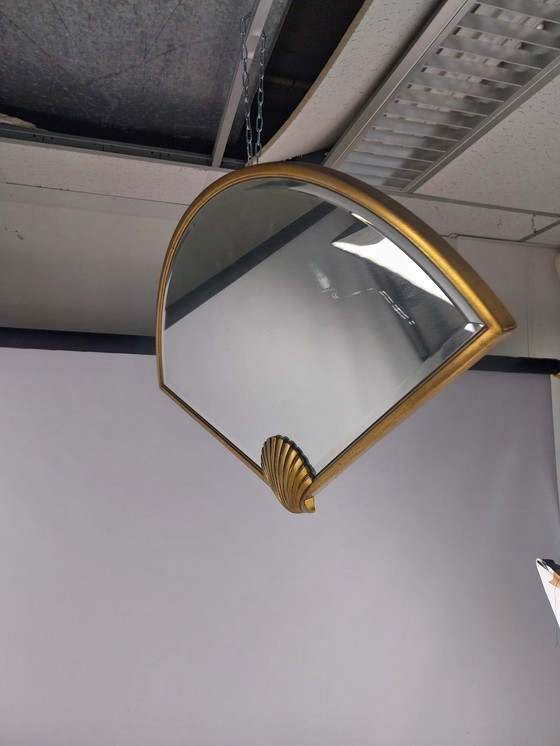 Image 1 of De Knudt mirror 1970's gilded shell motif 9