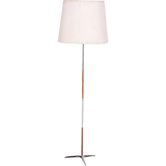 Image 1 of Vintage floor lamp in palisander and chromed steel, Czechoslovakia 1960
