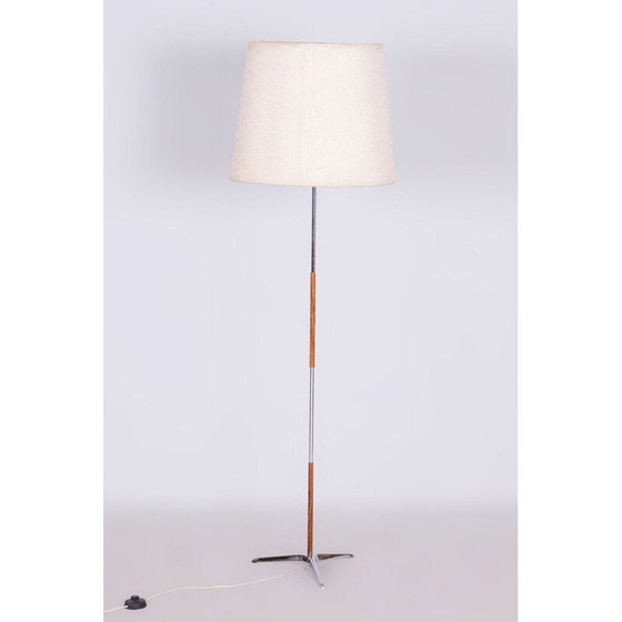 Image 1 of Vintage floor lamp in palisander and chromed steel, Czechoslovakia 1960