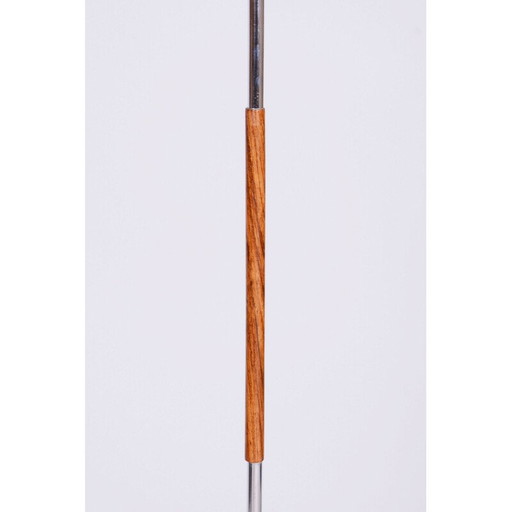 Vintage floor lamp in palisander and chromed steel, Czechoslovakia 1960