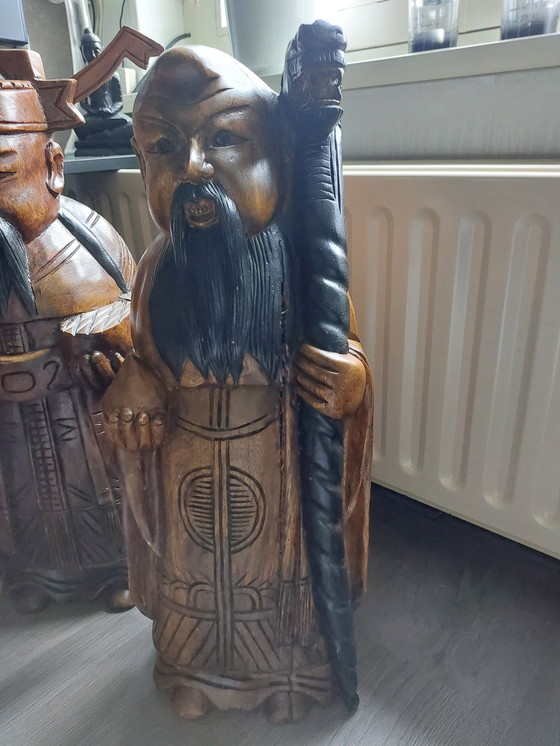 Image 1 of Large Wooden Statues