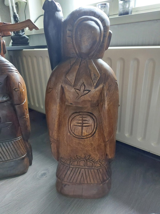 Image 1 of Large Wooden Statues