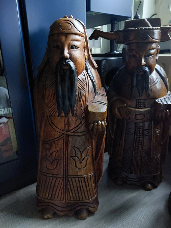 Image 1 of Large Wooden Statues