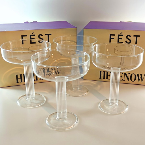 Set Of 4 Charlie Champagne Glasses By Fest