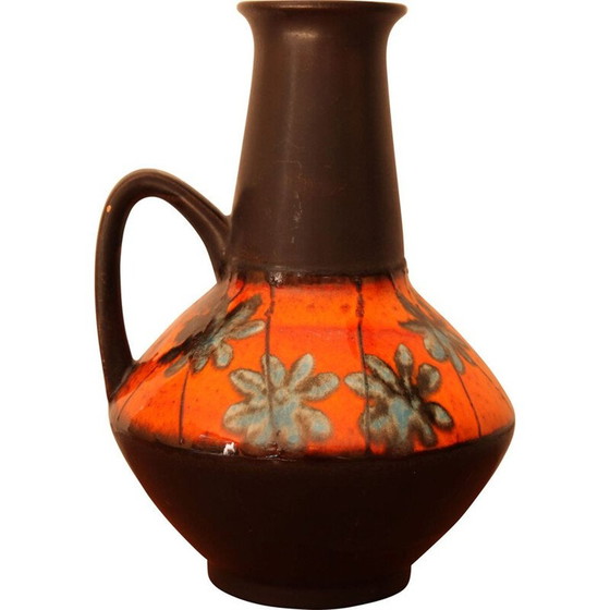 Image 1 of Vintage glazed ceramic vase with handle, Germany