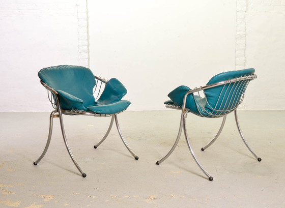 Image 1 of 2x Gastone Rinaldi Mid-Century Italian Design Dining room chairs Model Lynn for Rima, Italy, 1960s