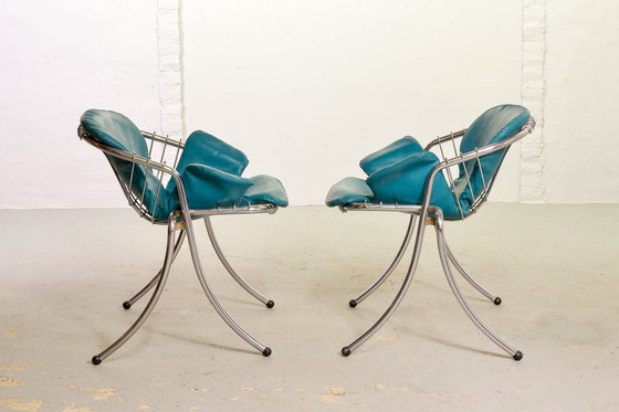 Image 1 of 2x Gastone Rinaldi Mid-Century Italian Design Dining room chairs Model Lynn for Rima, Italy, 1960s