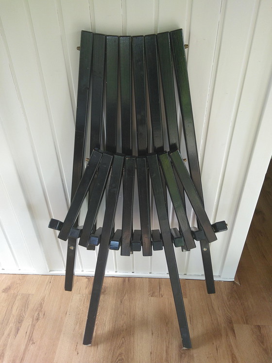 Image 1 of Silla plegable vintage, azul oscuro