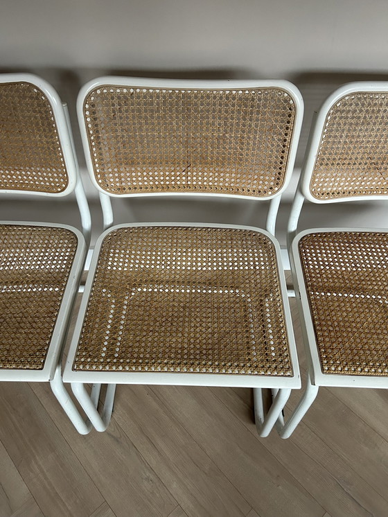 Image 1 of 3x Webbing White Dining Chairs