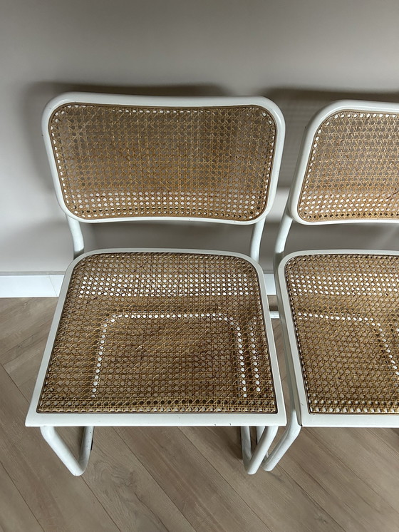 Image 1 of 3x Webbing White Dining Chairs