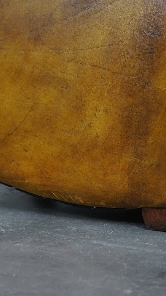 Image 1 of Yellow Large Beef Leather Armchair