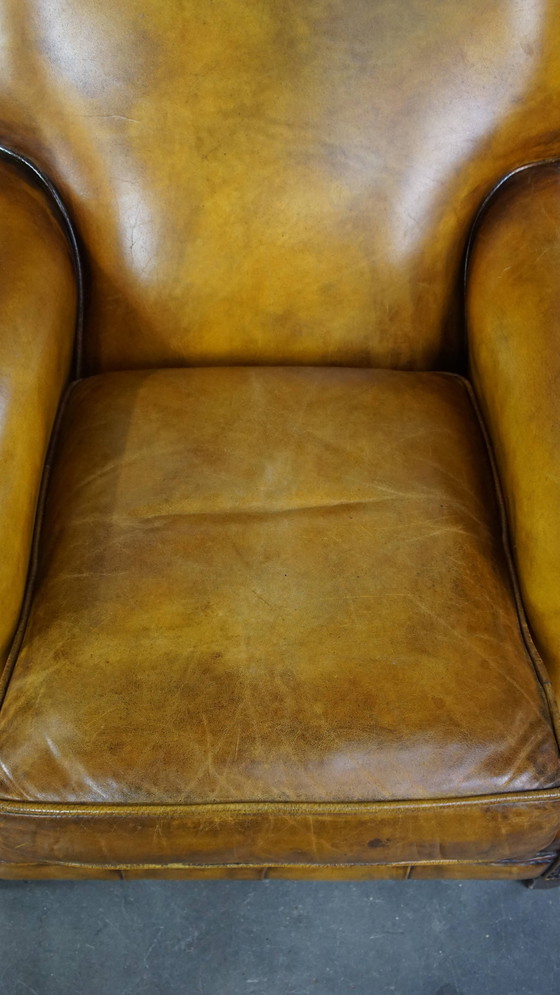 Image 1 of Yellow Large Beef Leather Armchair