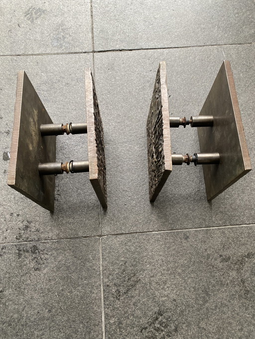 Poignées de porte architactiques brutalistes vintage