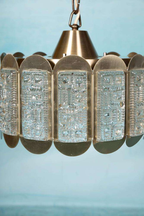 Image 1 of Lampe suspendue vintage en verre Vitrika, design danois