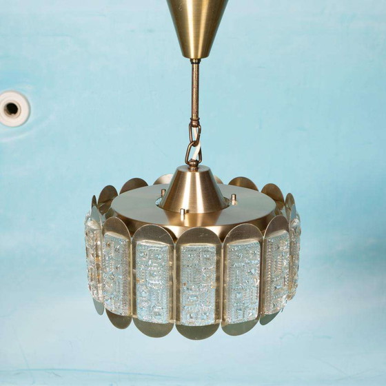 Image 1 of Lampe suspendue vintage en verre Vitrika, design danois