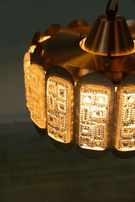 Image 1 of Lampe suspendue vintage en verre Vitrika, design danois