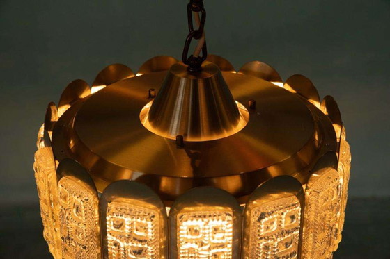 Image 1 of Lampe suspendue vintage en verre Vitrika, design danois