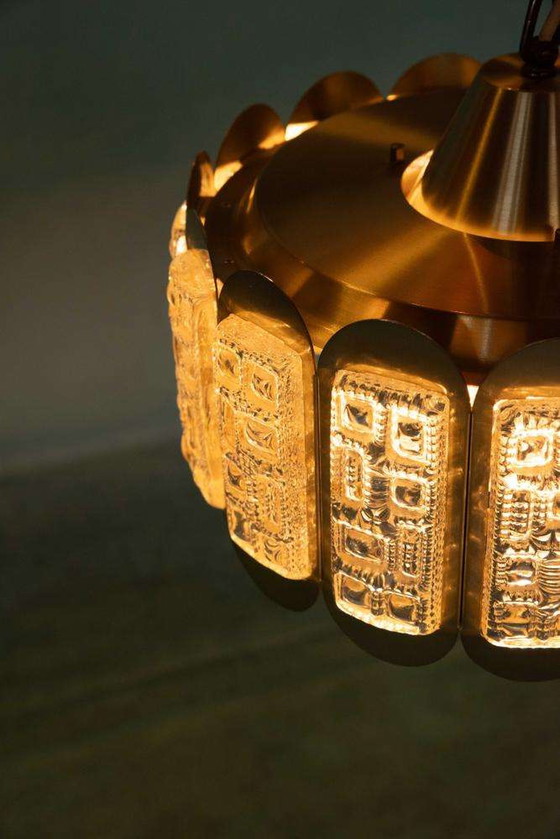 Image 1 of Lampe suspendue vintage en verre Vitrika, design danois