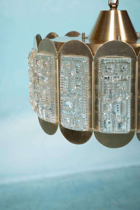 Image 1 of Lampe suspendue vintage en verre Vitrika, design danois