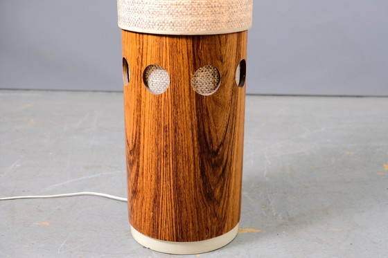 Image 1 of Danish vintage teak floor lamp with white shade, 1960s