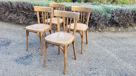 Image 1 of 4x Baumann Bistro Chairs N°43