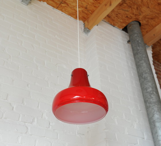Image 1 of Vintage red glass pendant lamp