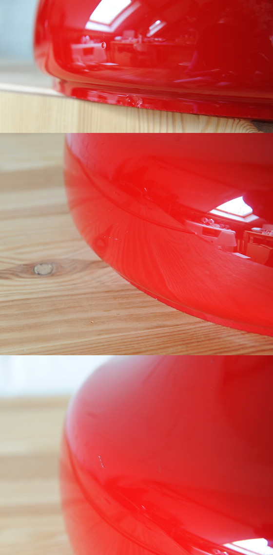 Image 1 of Lampe suspendue vintage en verre rouge