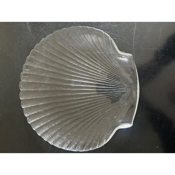 Image 1 of Set of 6 vintage shell glass plates, France 1980s