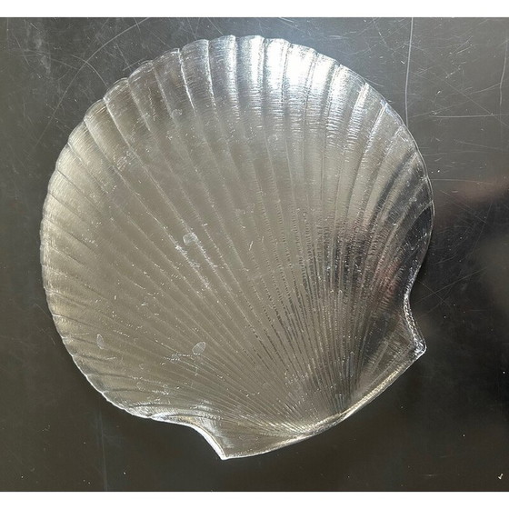 Image 1 of Set of 6 vintage shell glass plates, France 1980s