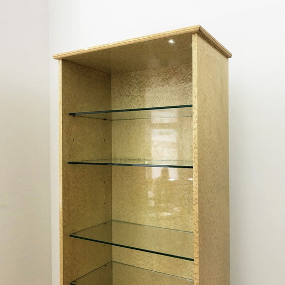 Image 1 of Vintage display case in birdseye maple, Italy 1980